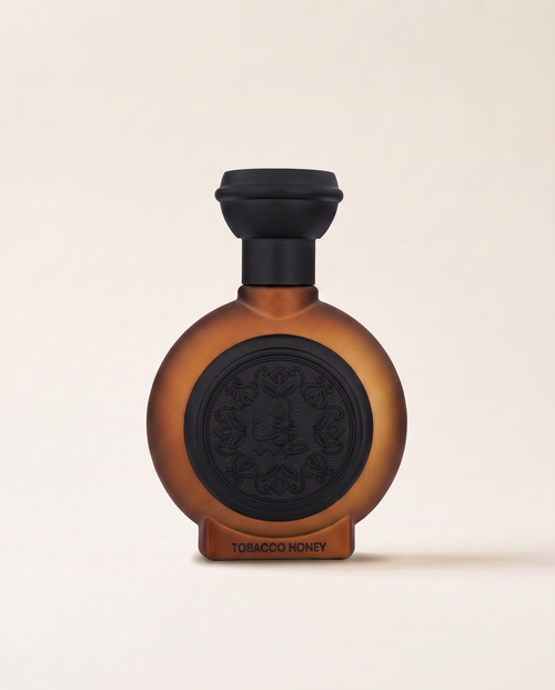 TOBACCO HONEY by Taif Al Emarat, bottle on a plain cream background