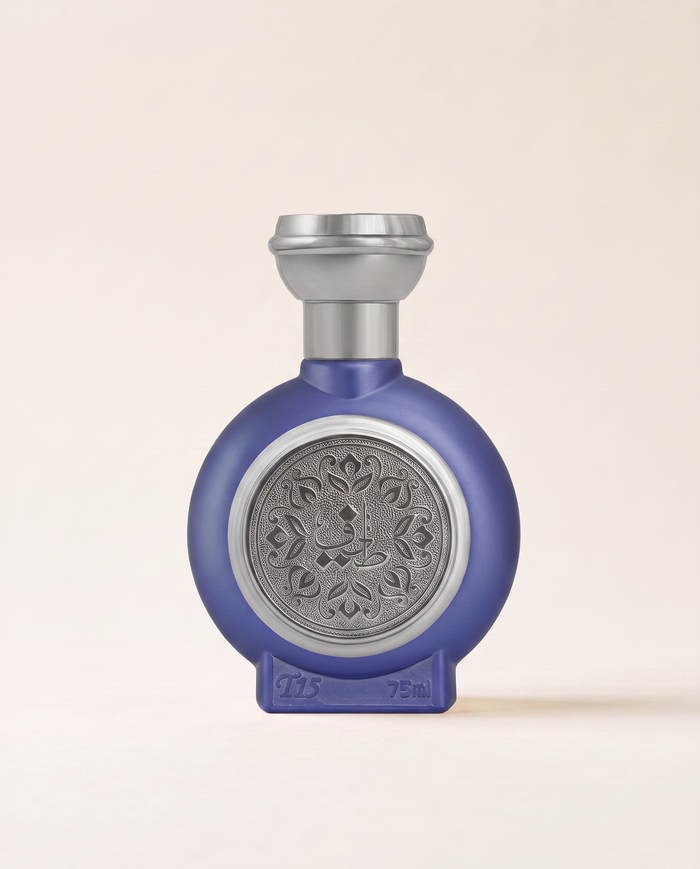 T15 by Taif Al Emarat, bottle on a plain cream background